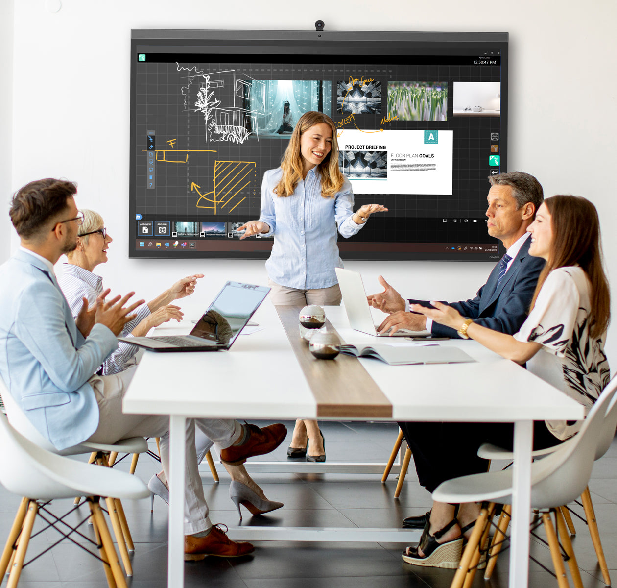 Newline VEGA 65" 4K Projected Capacitive Android 11, Interactive Touchscreen with Built-in Camera & Microphone Array