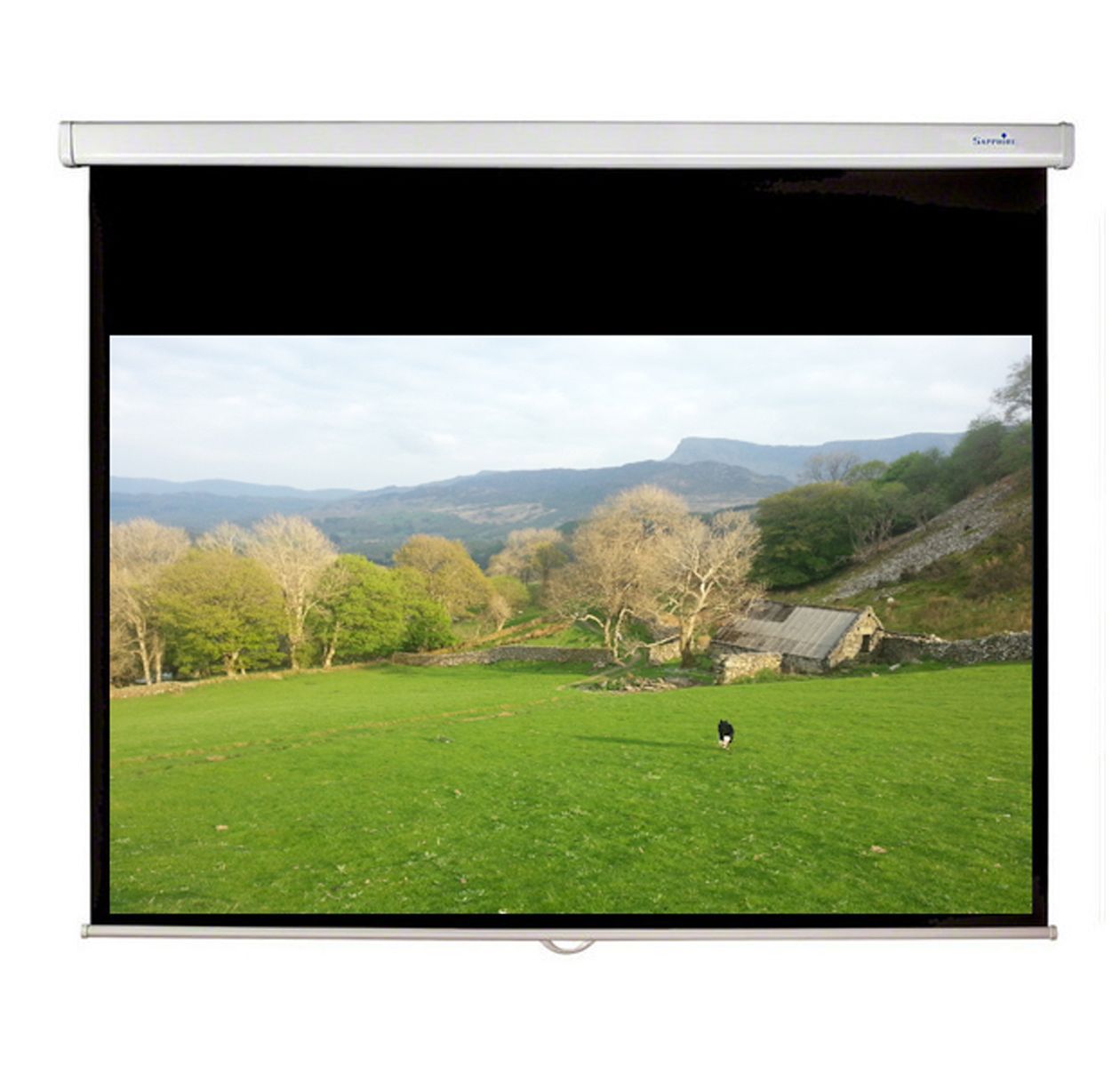 Sapphire Slow Retract Manual Wall Screen