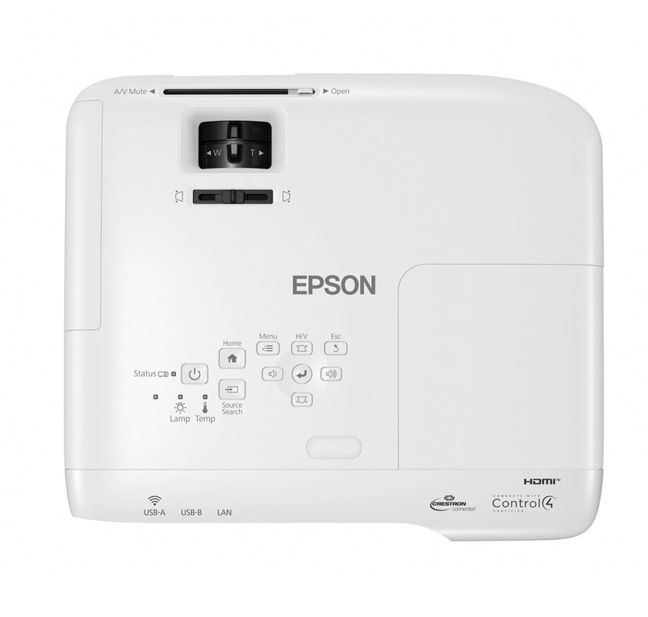 Epson EB-982W WXGA (1280 x 800) 4200 Lumens Projector - Top