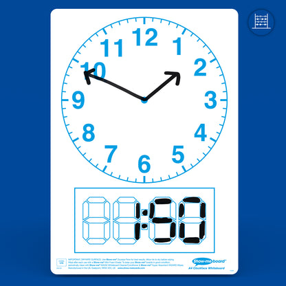 Show-me A4 Clock Face Drywipe Boards