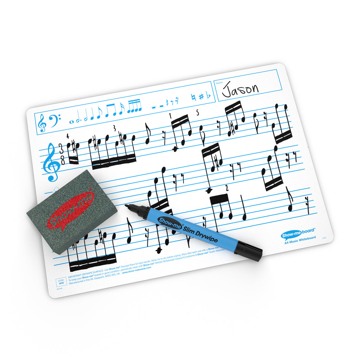 Show-me A4 Music Ruled Drywipe Lapboards