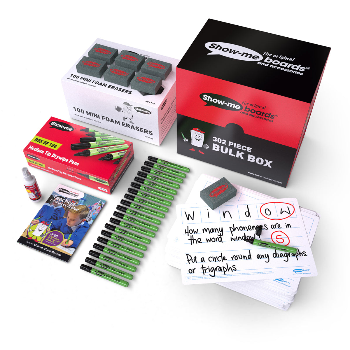 Show-me A4 6-Frame Phoneme Drywipe Boards