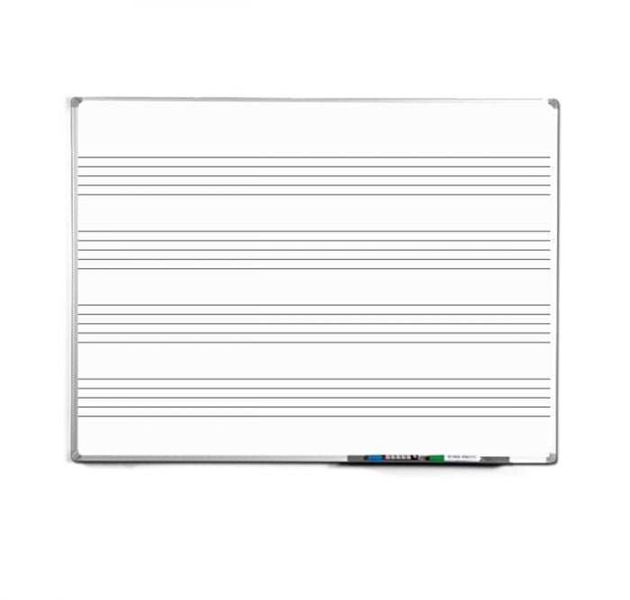 Aluminium Framed Magnetic Music Stave Whiteboard Single Sided