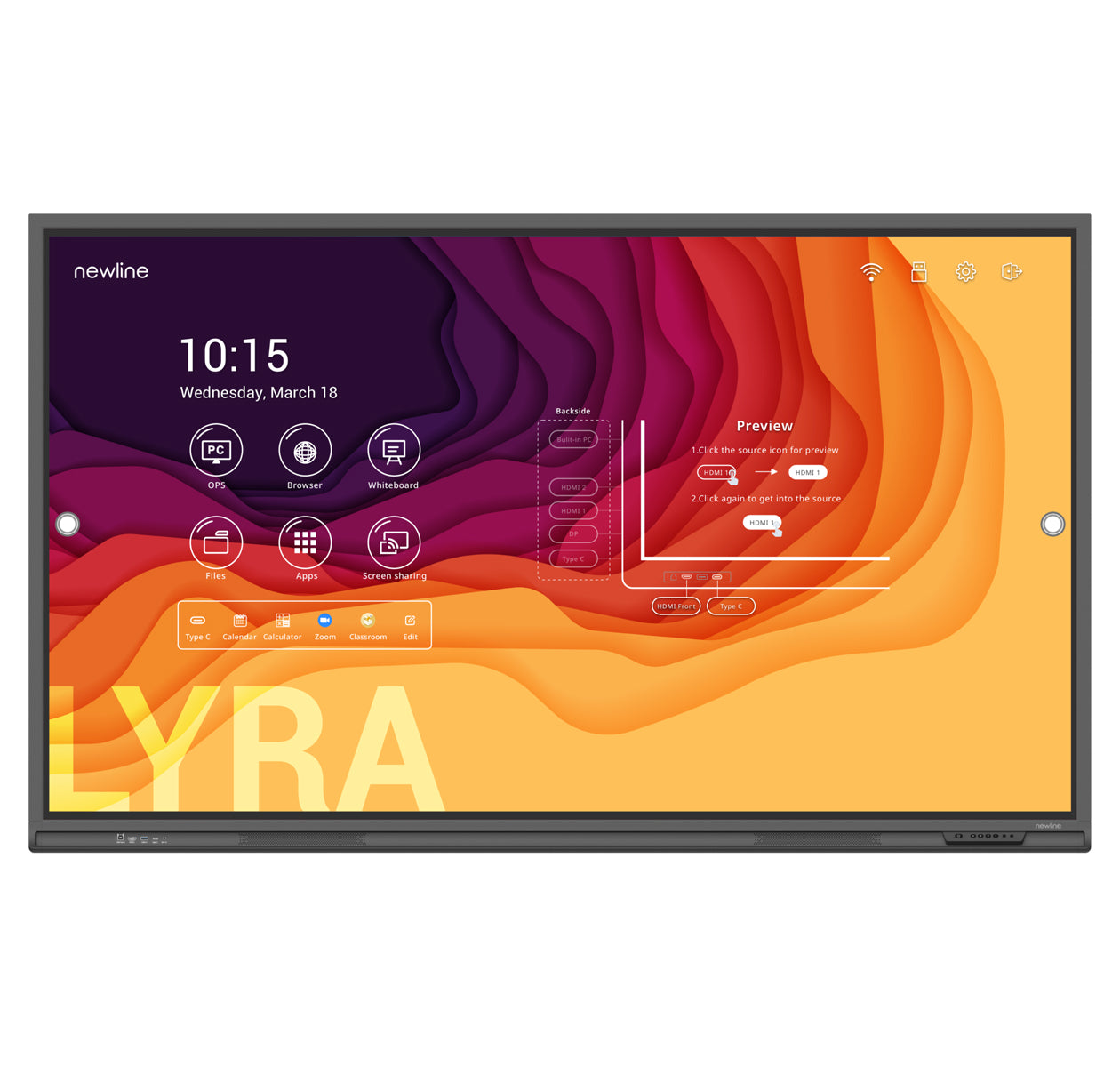 Newline LYRA 55" 4K Android 11, Interactive Touchscreen
