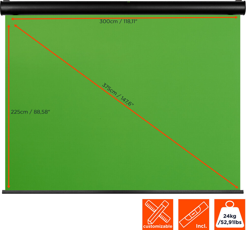 Celexon Manual Chroma Key Green Screen 3.0m