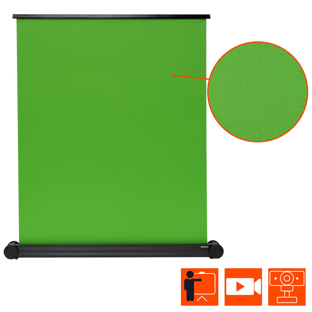 Celexon 1.5m Mobile Chroma Key Green Screen Portable Pull-Up Floor Screen