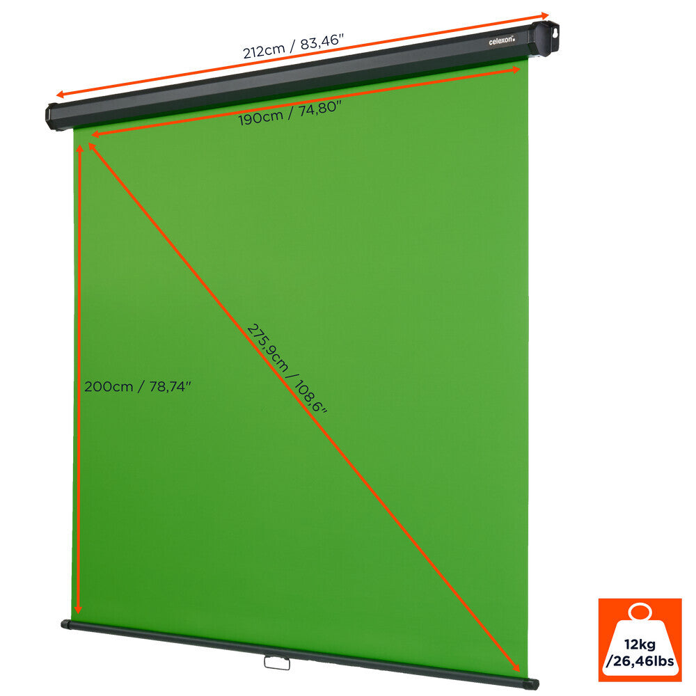 Celexon Manual Chroma Key Green Screen 2.0m