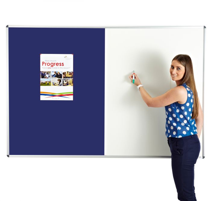 Combination noticeboard - Pinable Felt/ Whiteboard BLUE