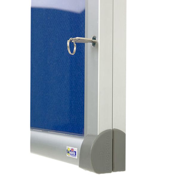 Tamperproof Antibacterial Noticeboard frame close up locked