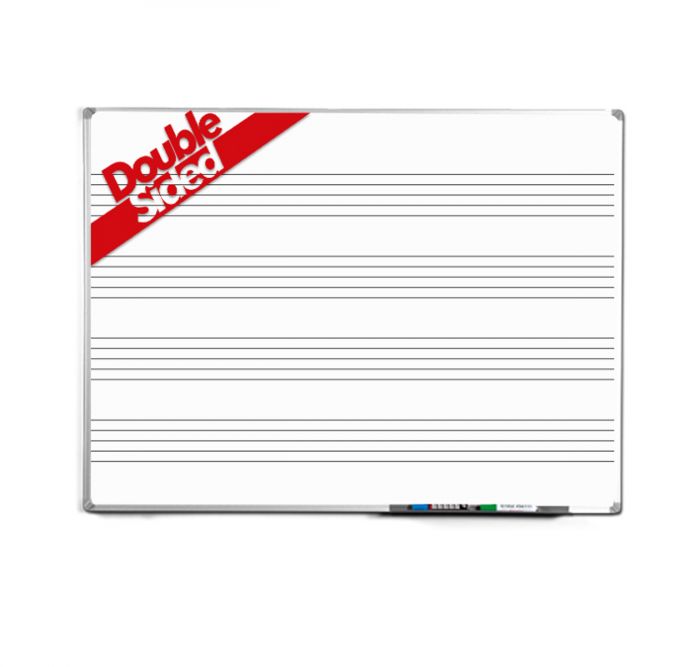 Aluminium Framed Magnetic Music Stave Whiteboard Double Sided