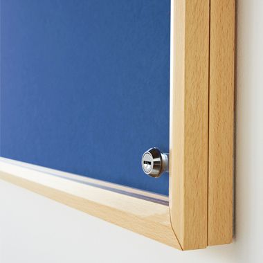 Hardwood Framed Tamperproof Noticeboard (Blue)