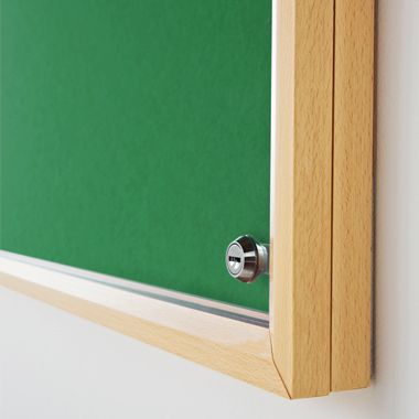 Hardwood Framed Tamperproof Noticeboard (Green)