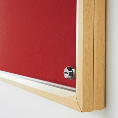 Hardwood Framed Tamperproof Noticeboard (Red)