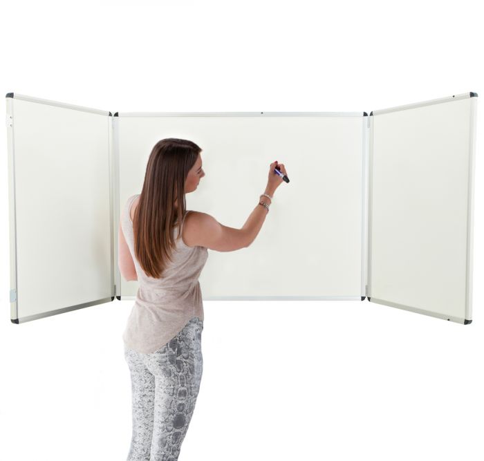 Winged Whiteboard 1200x900mm non magnetic centre fixed